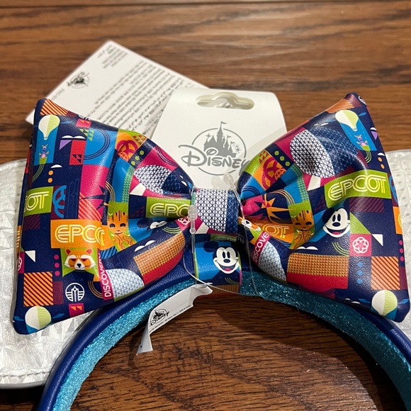 Disney Colorful Epcot Mickey Ears with Blue Headband light up - Picture 2 of 2